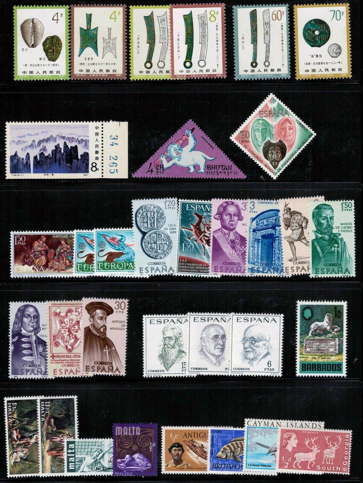 Worldwide MNH/Mint Collection 60 Different Stamps High Value ZAYIX 111422S50