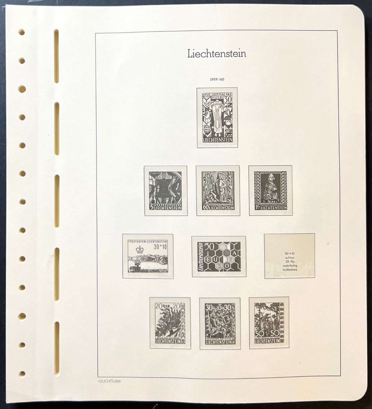 Liechtenstein Lighthouse Illustrated Hingeless Album Pages 1960-1978 ZAYIX