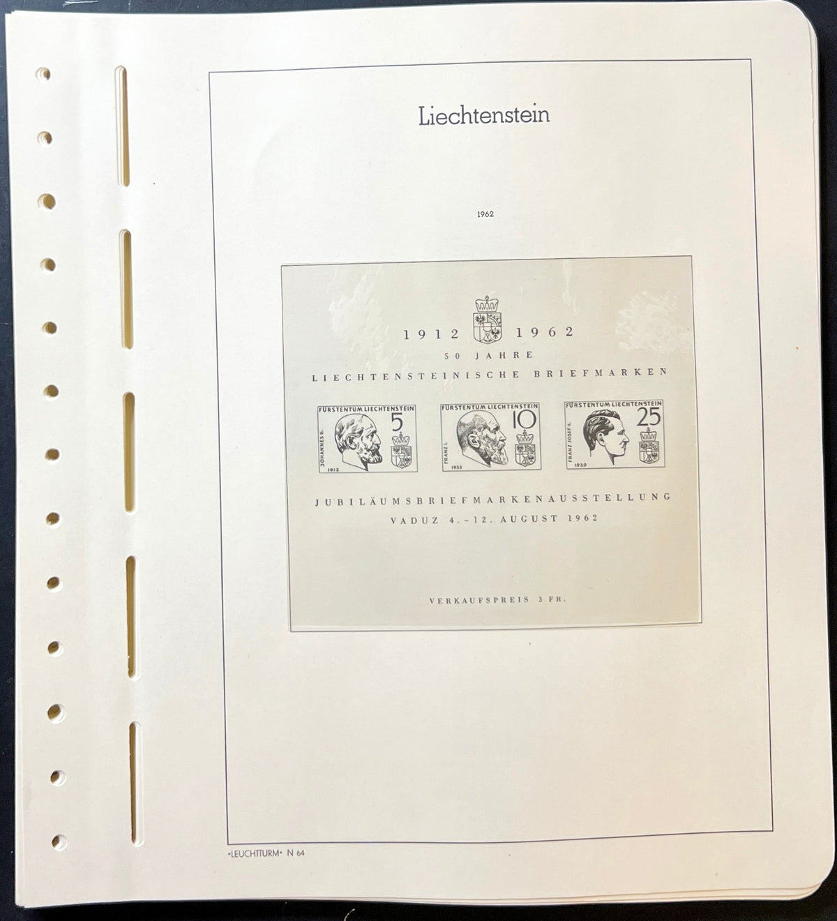 Liechtenstein Lighthouse Illustrated Hingeless Album Pages 1960-1978 ZAYIX