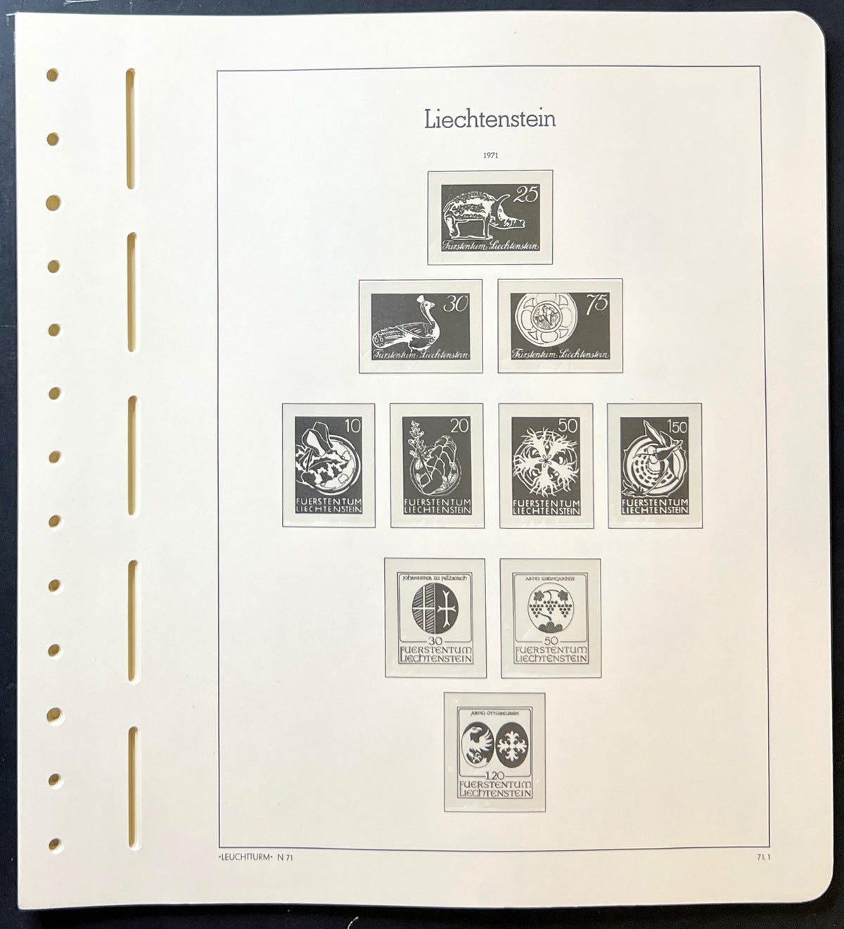 Liechtenstein Lighthouse Illustrated Hingeless Album Pages 1960-1978 ZAYIX