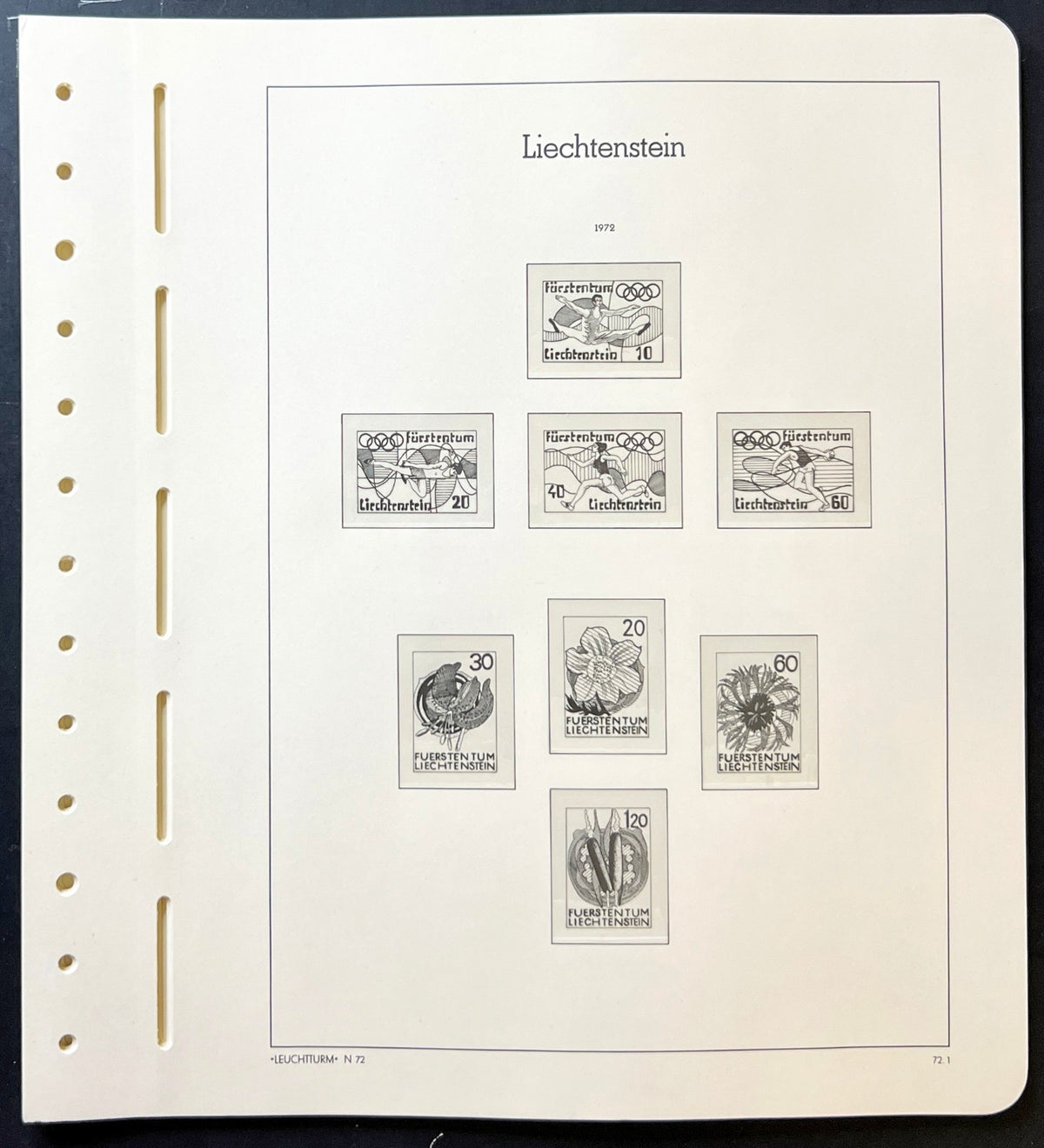 Liechtenstein Lighthouse Illustrated Hingeless Album Pages 1960-1978 ZAYIX