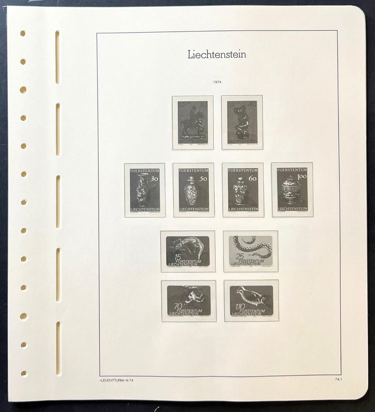 Liechtenstein Lighthouse Illustrated Hingeless Album Pages 1960-1978 ZAYIX