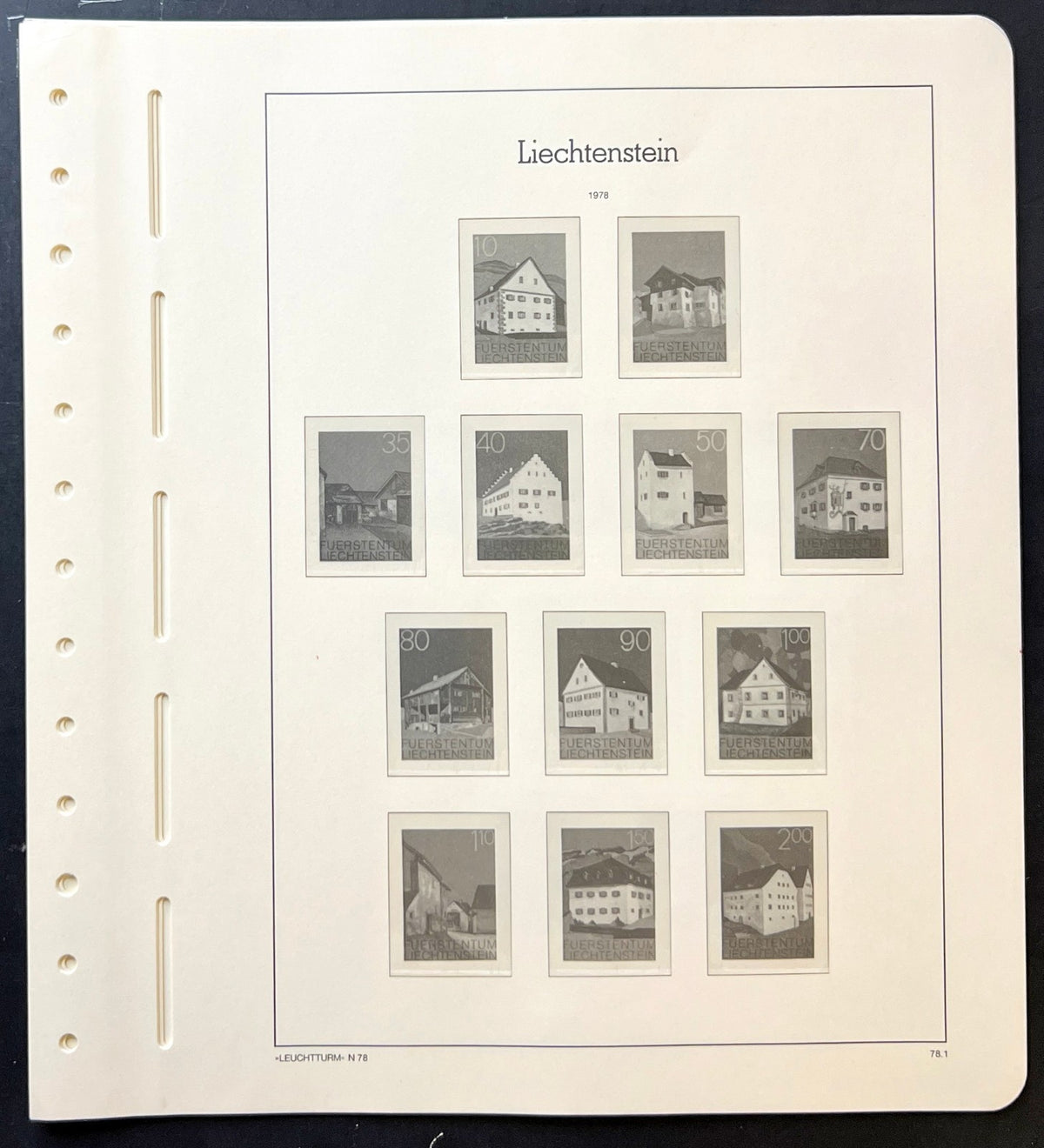 Liechtenstein Lighthouse Illustrated Hingeless Album Pages 1960-1978 ZAYIX