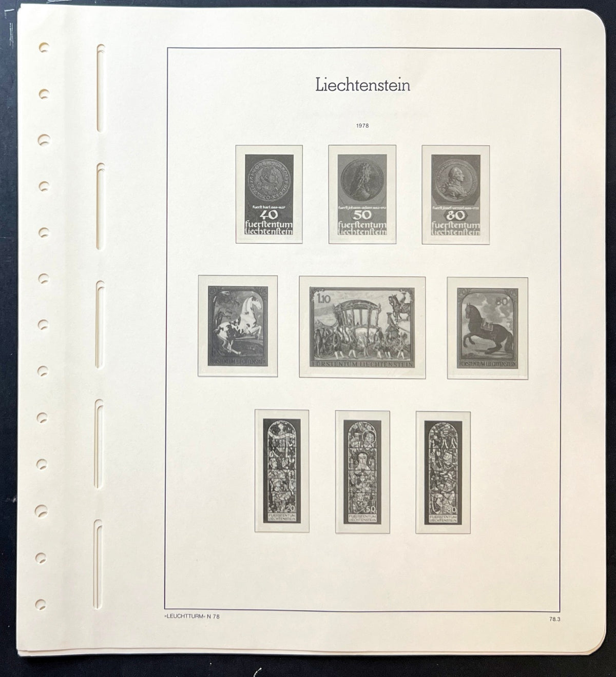 Liechtenstein Lighthouse Illustrated Hingeless Album Pages 1960-1978 ZAYIX