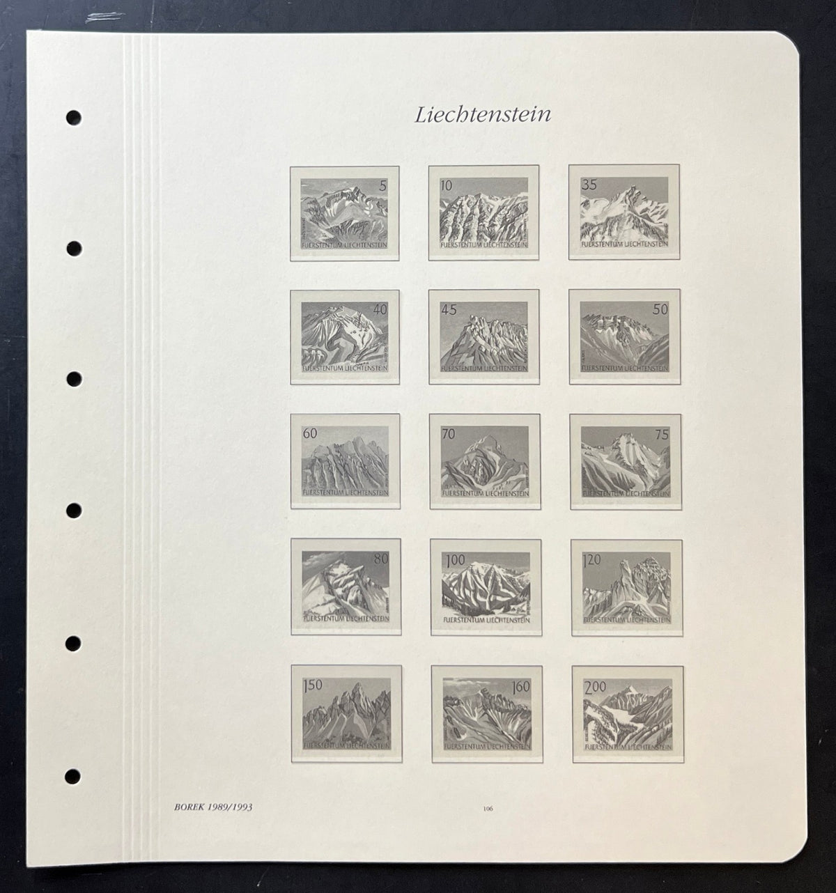 Liechtenstein Borek Illustrated Hingeless Album Pages 1984-1994 ZAYIX