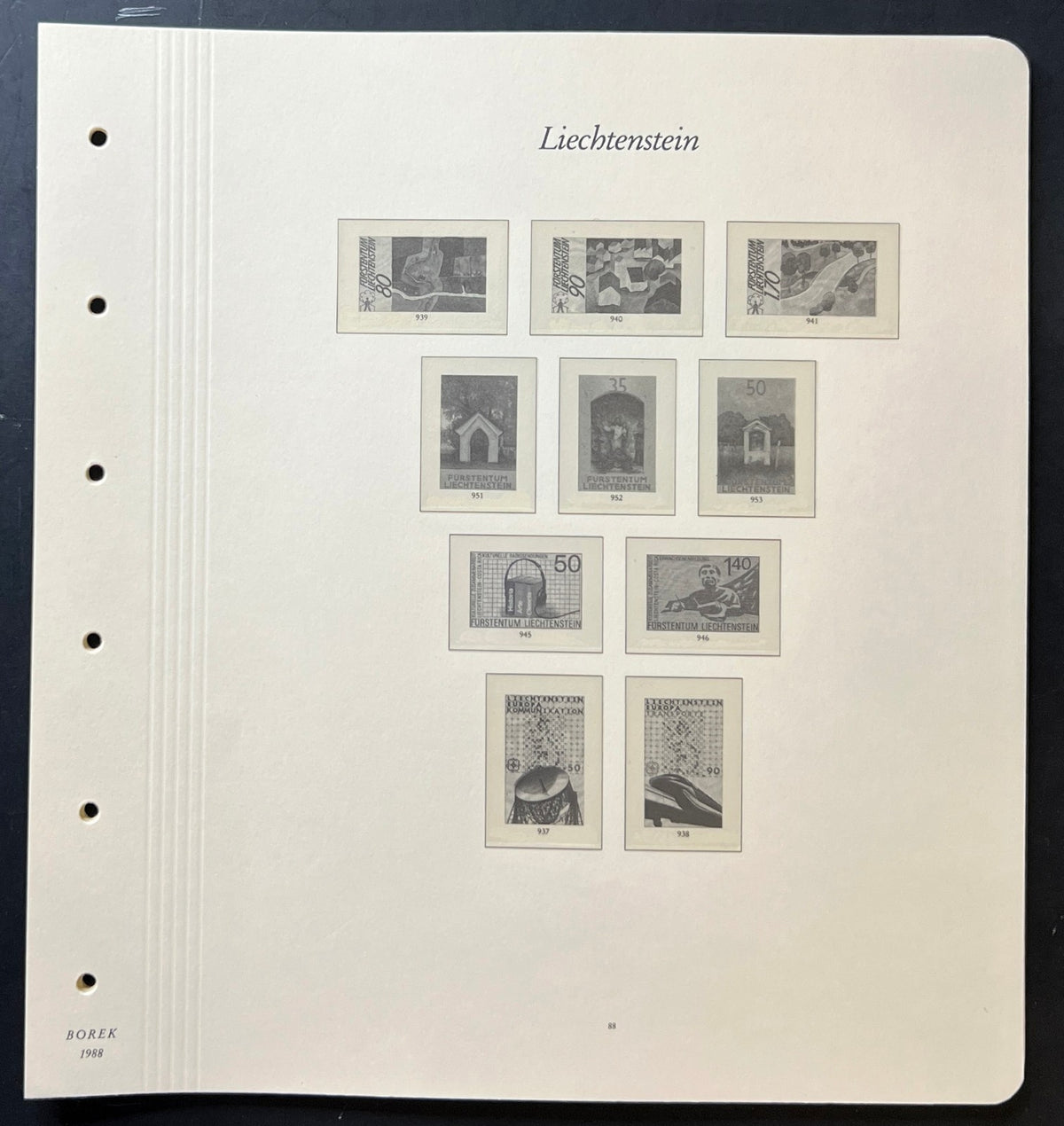 Liechtenstein Borek Illustrated Hingeless Album Pages 1984-1994 ZAYIX