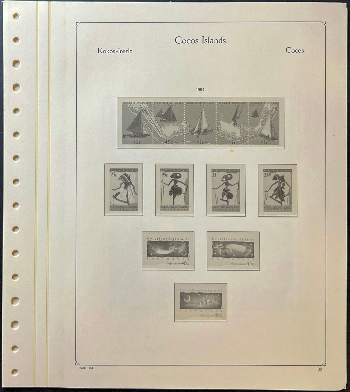 Cocos & Christmas Islands Lighthouse Hingeless Album Pages 1994-1995 ZAYIX