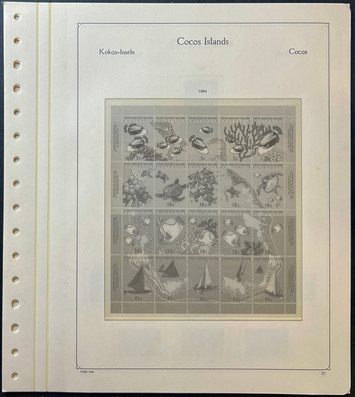 Cocos & Christmas Islands Lighthouse Hingeless Album Pages 1994-1995 ZAYIX