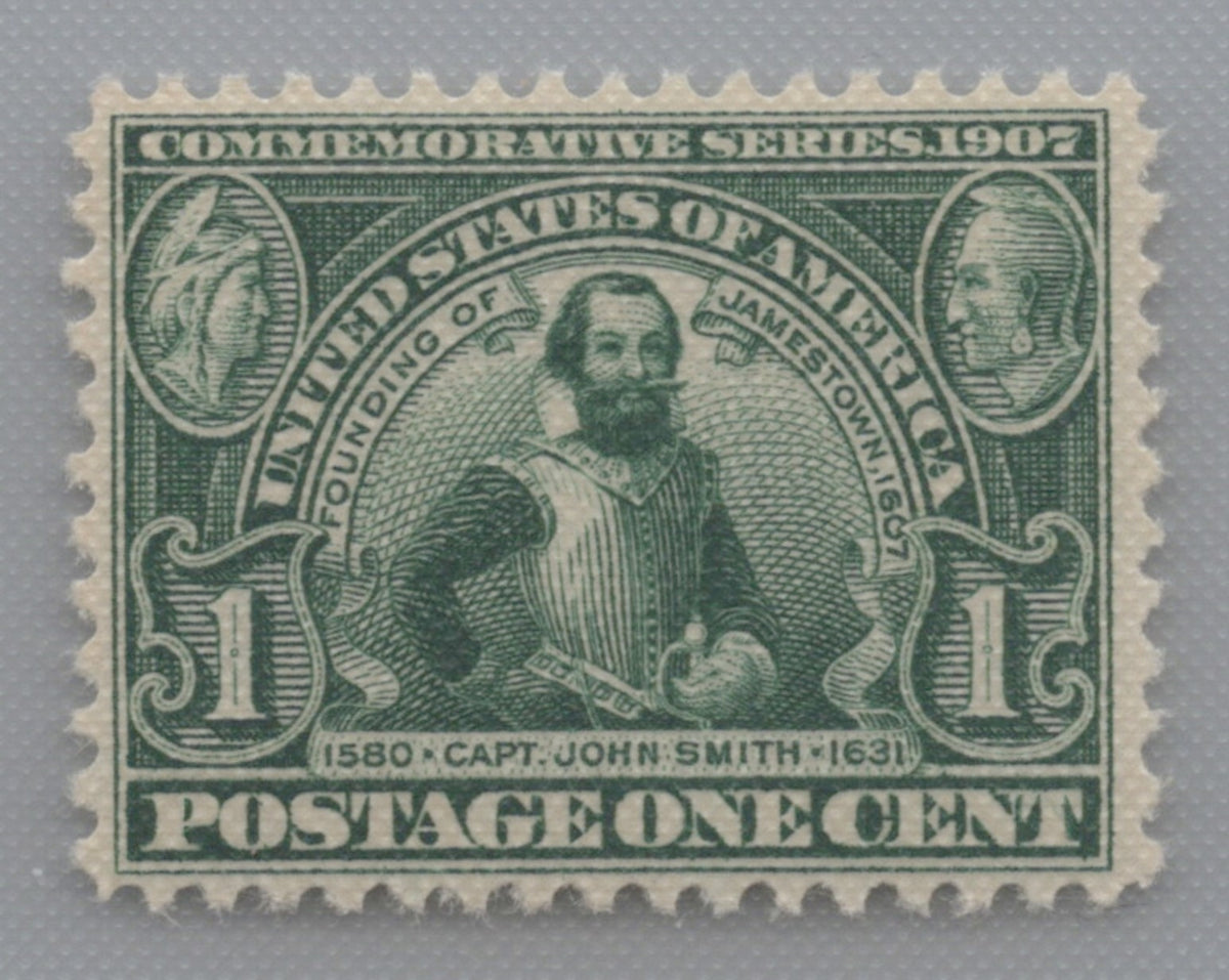 U.S. 328 Captain John Smith 1-Cent MNH VF 1907 ZAYIX