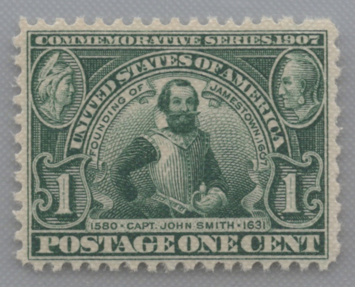 U.S. 328 Captain John Smith 1-Cent MNH VF 1907 ZAYIX