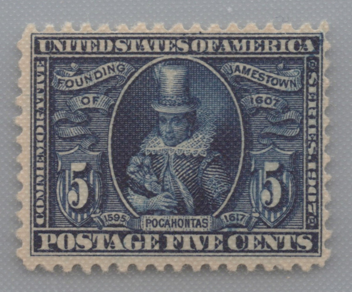 U.S. 330 Pocahontas 5-Cent MNH VF 1907 ZAYIX