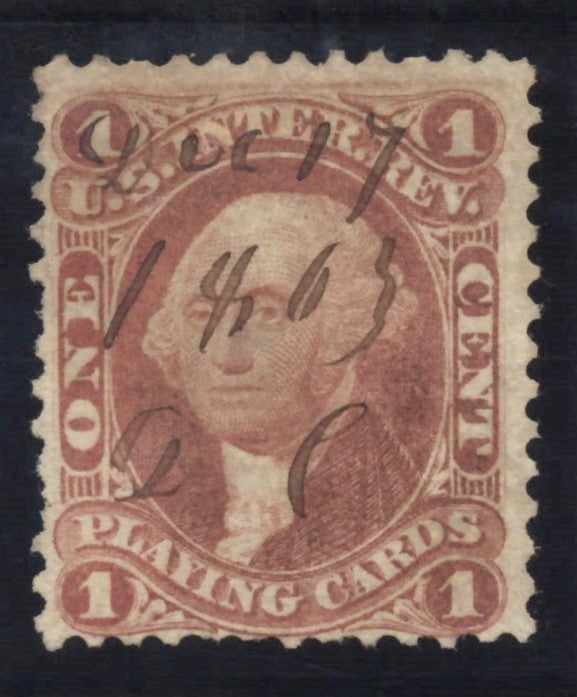 U.S. R2c Playing Cards Red Perforated 1-Cent Used Fine 1862-1871 ZAYIX