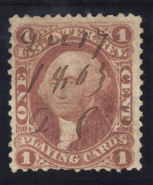 U.S. R2c Playing Cards Red Perforated 1-Cent Used Fine 1862-1871 ZAYIX