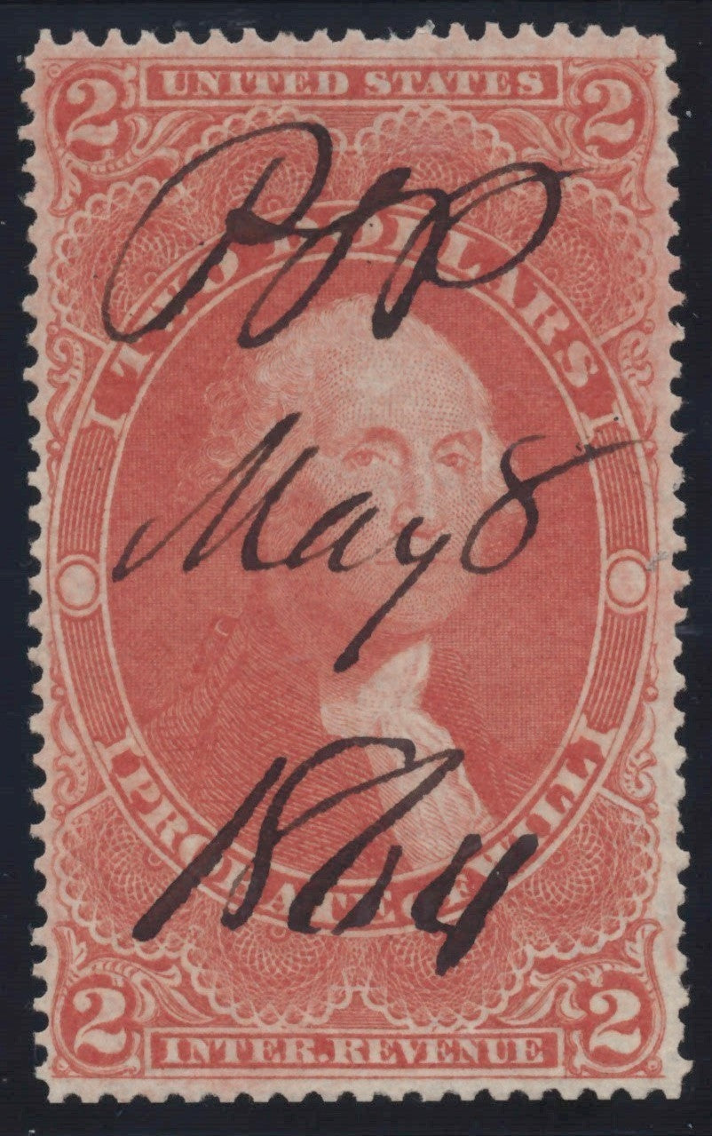 U.S. R83c Probate Of Will Red Perforated $2 Used VF 1863 ZAYIX
