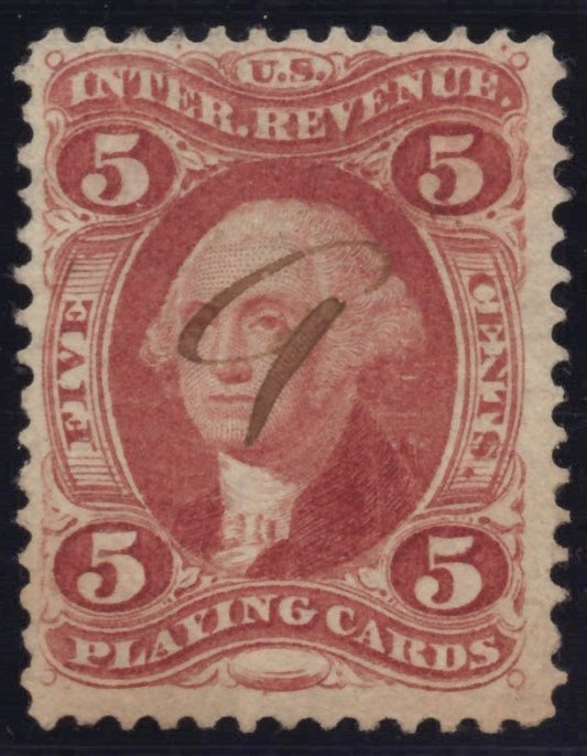 U.S. R28c Playing Cards Red Perforated 5-Cent Used VF 1863 ZAYIX