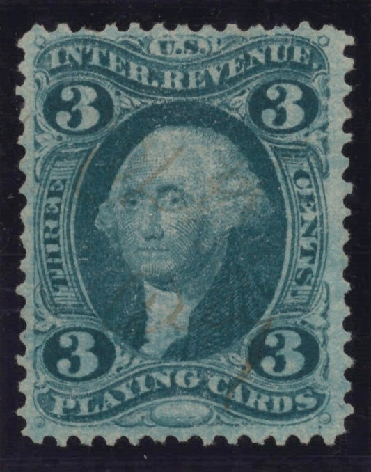 U.S. R17c Playing Cards Green Perforated 3-Cent Used VF 1863 ZAYIX