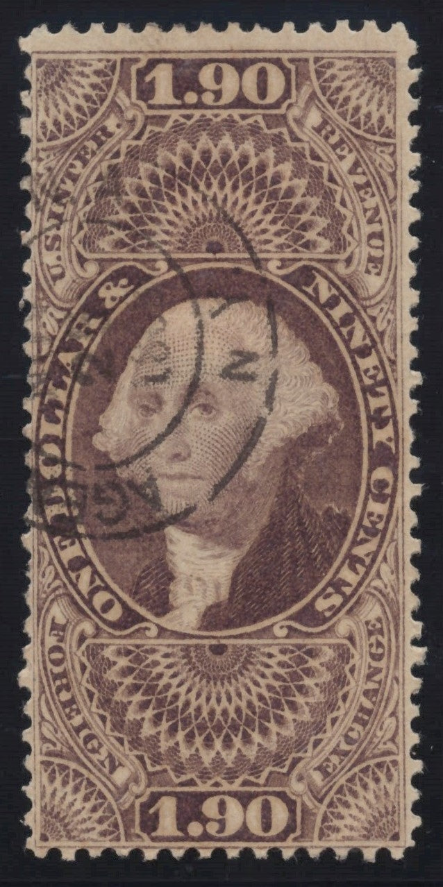 U.S. R80c Foreign Exchange Purple Hand Stamped $1.90 Used VF 18631 ZAYIX