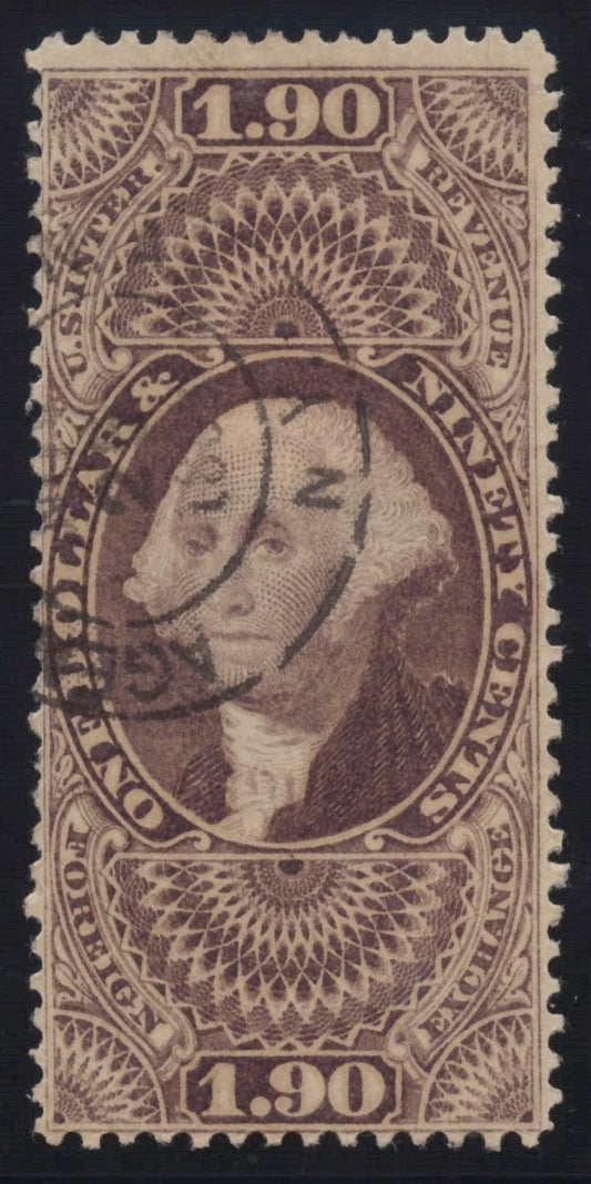 U.S. R80c Foreign Exchange Purple Hand Stamped $1.90 Used VF 18631 ZAYIX