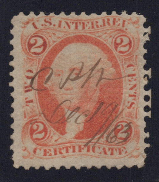 U.S. R8c Certificate Orange Perforated 2-Cent Used VF 1862-1871 ZAYIX