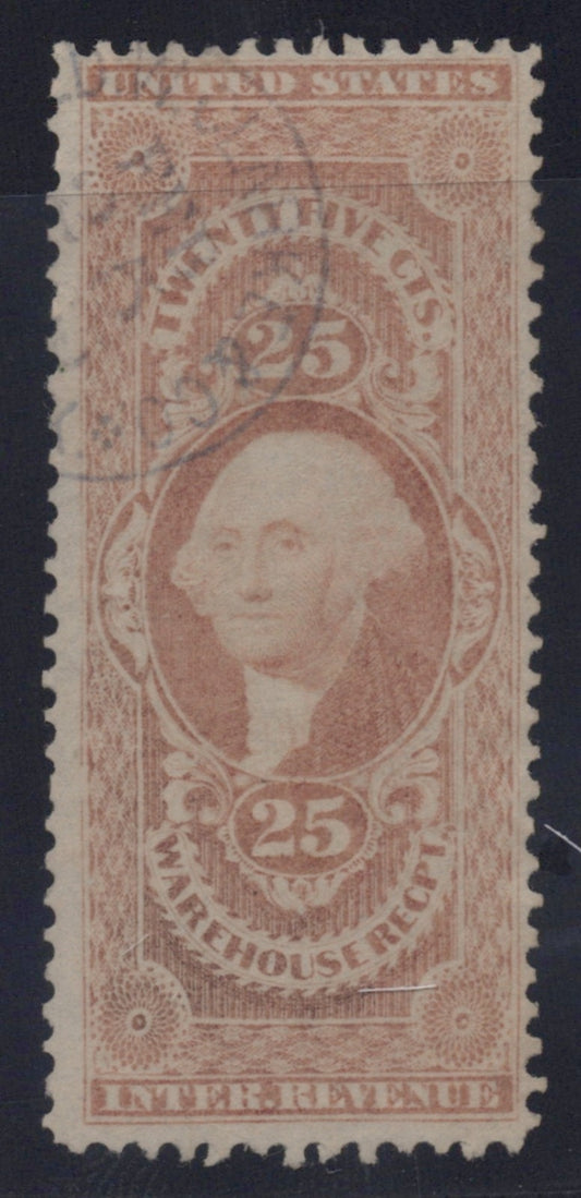 U.S. R50c Warehouse Receipt Red Perforated 25-Cent Used VF 1862-1871 ZAYIX