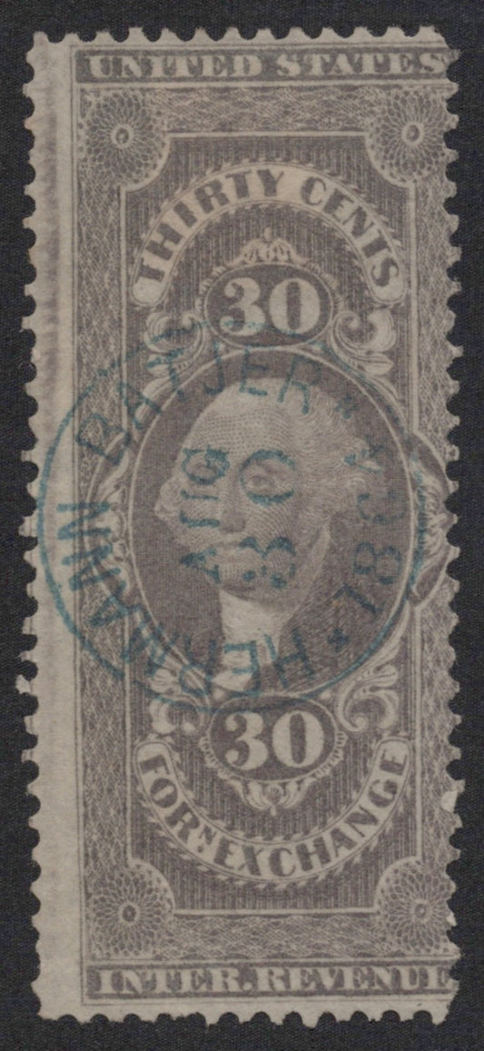 U.S. R51c Foreign Exchange Lilac 30-Cent Used/Repaired 1862-1871 ZAYIX