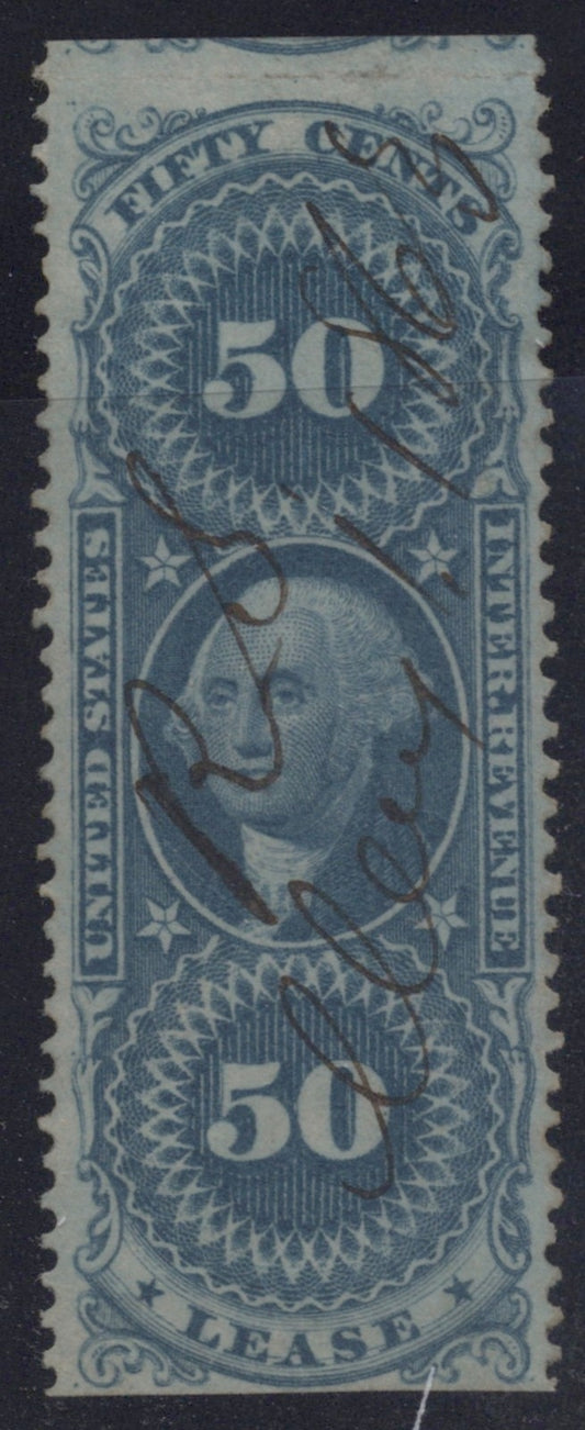 U.S. R57b Lease Blue Partially Perforated 50-Cent Used F/VF 1862-1871 ZAYIX