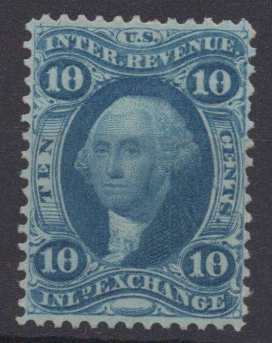 U.S. R36d Inland Exchange Blue Silk Paper 10-Cent Used VF 1862-1871 ZAYIX