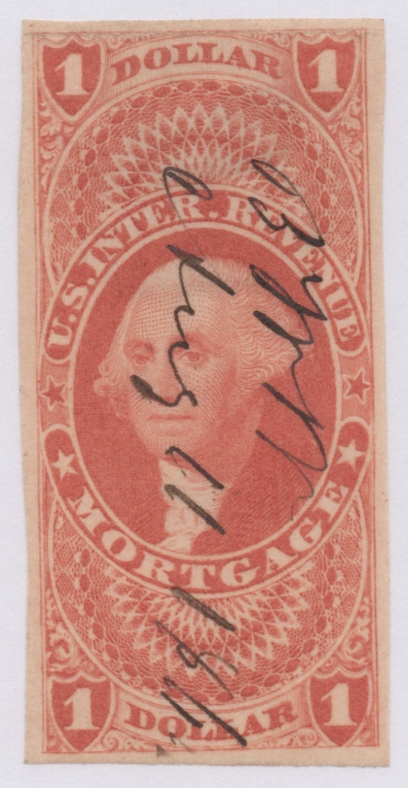 U.S. R73a Mortgage Red Imperforated $1 Used VF 1862-1871 ZAYIX