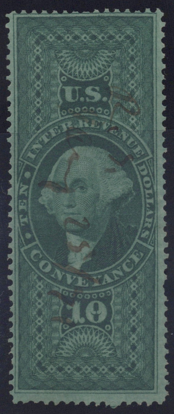 U.S. R94c Conveyance Green Perforated $10 Used F/VF 1862-1871 ZAYIX