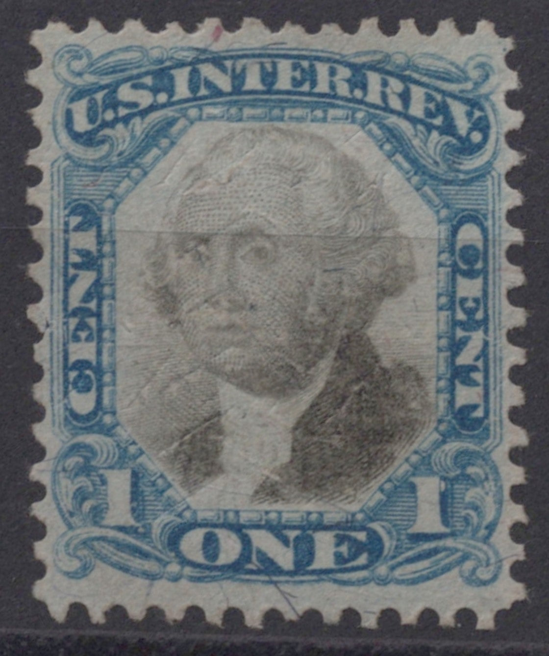 U.S. R103 George Washington Blue & Black 1-Cent Used VF 1871 ZAYIX