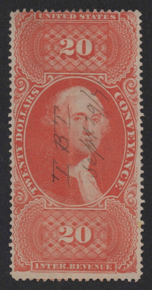 U.S. R98c Conveyance Orange Perforated $20 Used Fine 1862-1871 ZAYIX