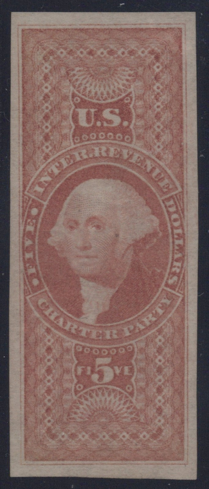 U.S. R88a Charter Party Red Imperforated $5 Used 1862-1871 ZAYIX