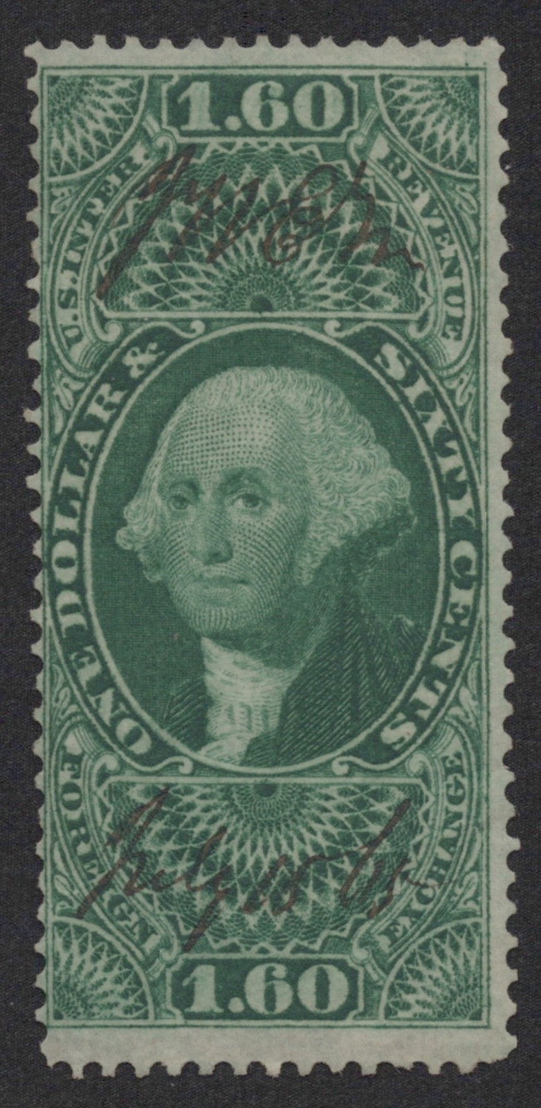 U.S. R79c Foreign Exchange Green Perforated $1.60 Used Fine 1863 ZAYIX