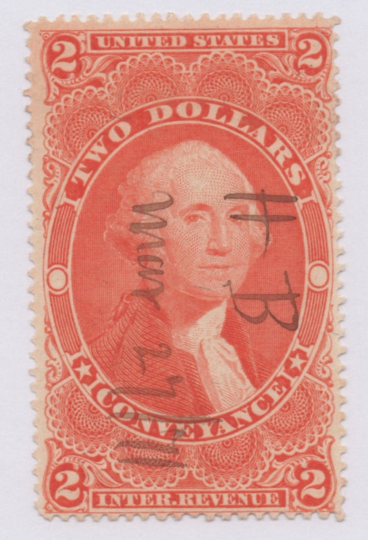 U.S. R81d Conveyance Red Silk Paper $2 Used VF 1862-1871 ZAYIX