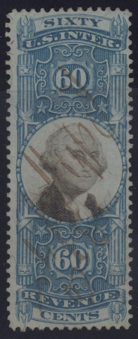 U.S. R116 George Washington Blue & Black Pen Cancel 60-Cent Used F/VF 1871 ZAYIX