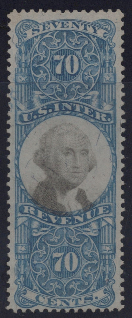 U.S. R117 George Washington Blue & Black 70-Cent Used VF 1871 ZAYIX