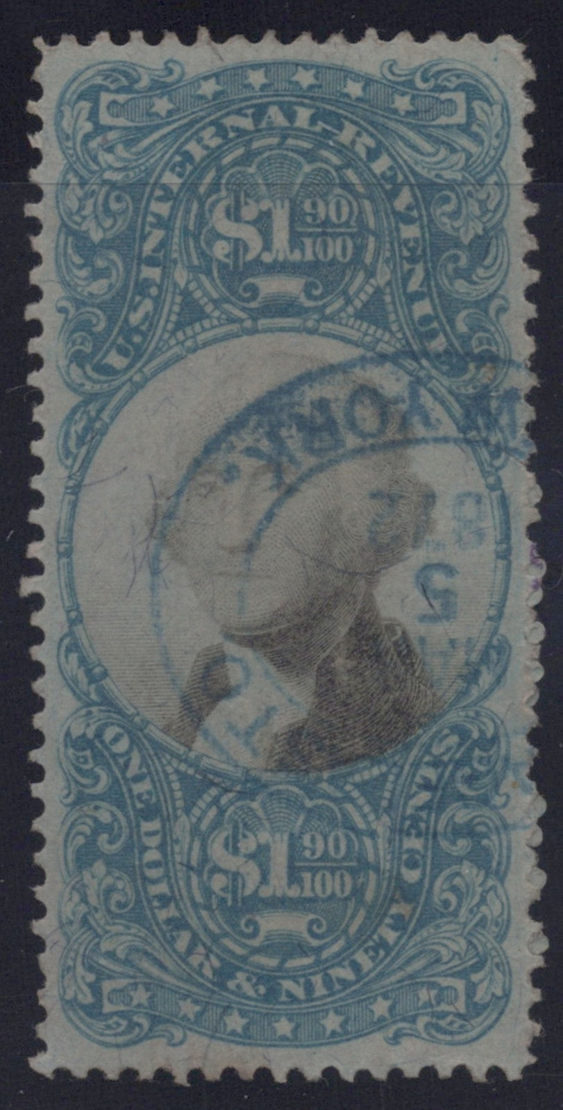 U.S. R122 George Washington Oval Company Date Stamp $1.90 Used XF 1871 ZAYIX