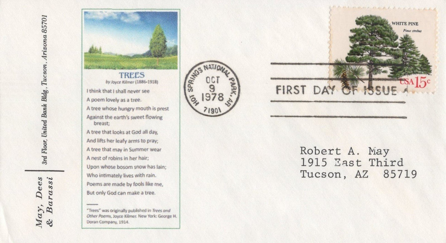 US 1764-1767, 1767a American Trees 5 FDC May Dees & Barassi ZAYIX 031923SM100