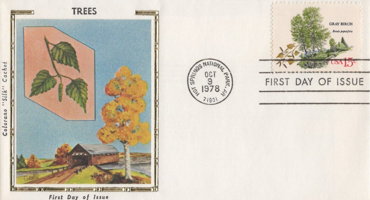 US 1764-1767 (4) American Trees FDCs Colorano 'Silk" cachet ZAYIX 031923SM101