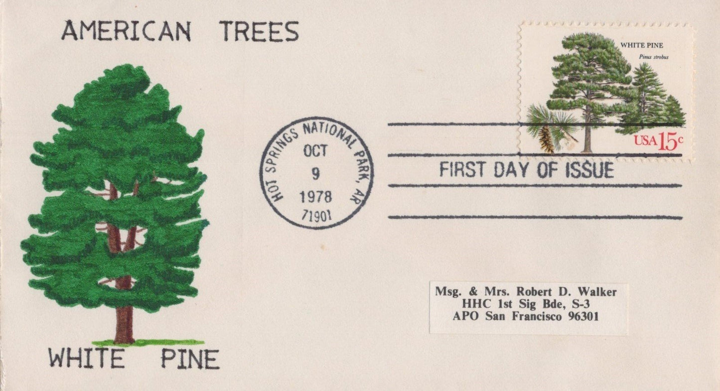 US 1764-1767, 1767a American Trees 5 Hand-drawn cachet FDC ZAYIX 031923SM104