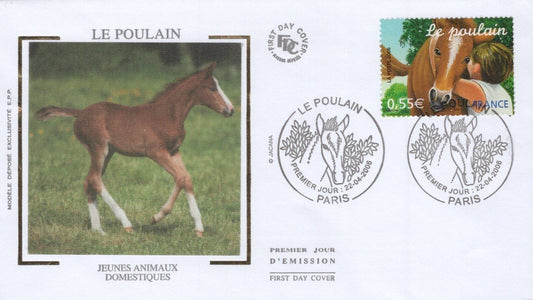 France First Day Cover Pony Horses ZAYIX 0125M0180