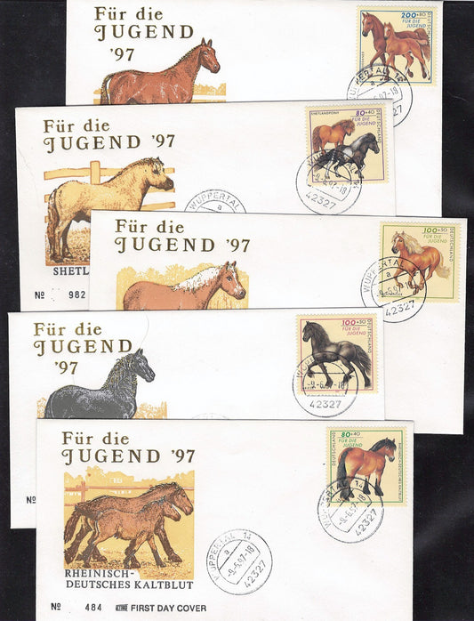 Germany B813-B817 FDC Draft Horses Zayix Stamps ZAYIX 0125M0174