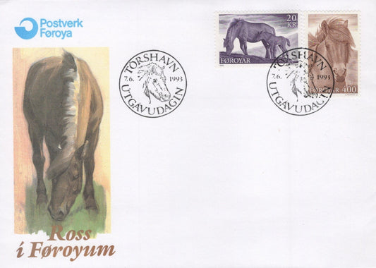 Faroe Islands FDC Equine Horses Zayix Stamps ZAYIX 0125M0183