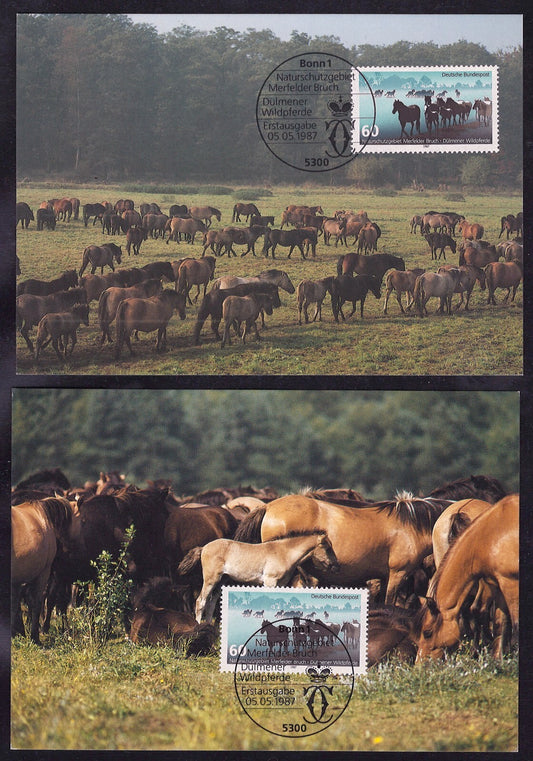 Germany Maxi Card FDC Herds Horses Zayix Stamps ZAYIX 0125M0175