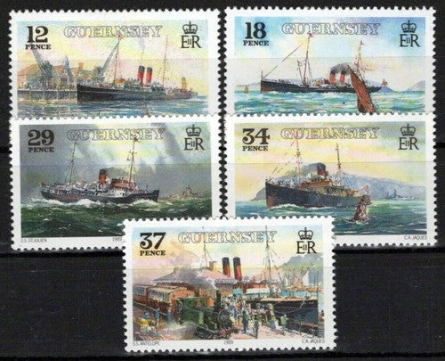 Guernsey 411-415 MNH Ships Steamers Transportation ZAYIX 0524S0127M