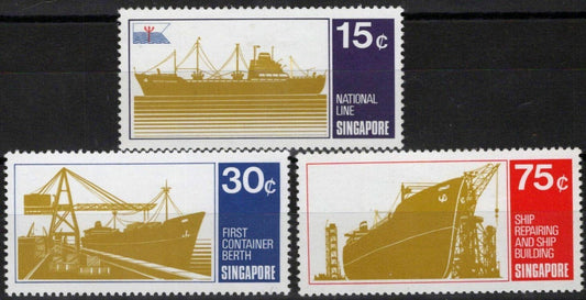 Singapore 126-128 MNH 1970 Shipping Industry Shipbuilding ZAYIX 041123S07