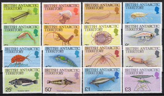 British Antarctic Territory 102-116 MNH Marine Life definitives ZAYIX 041123S23M