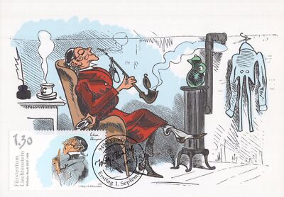 Liechtenstein Maximum Card FDC Wilhelm Busch, Cartoonist ZAYIX 1224A0077