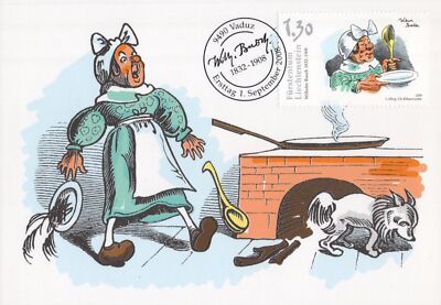 Liechtenstein Maximum Card FDC Wilhelm Busch, Cartoonist ZAYIX 1224A0075
