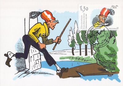 Liechtenstein Maximum Card FDC Wilhelm Busch, Cartoonist ZAYIX 1224A0074